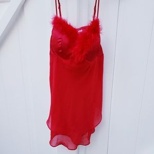 NWT Sheer lingerie teddy w/thong panties